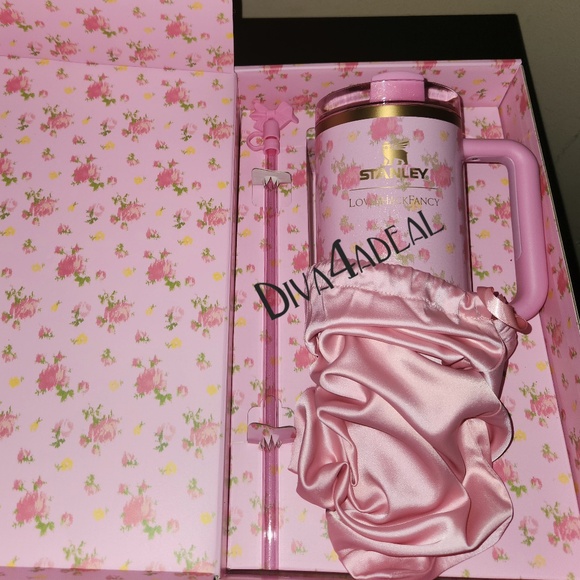 STANLEY 1913 X LOVESHACKFANCY 40 OZ Tumbler Pink Ibiza Sunset - Picture 2 of 4